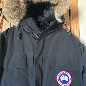 AUTHENTIC Canada Goose Black Parka Coat with Fur Hood